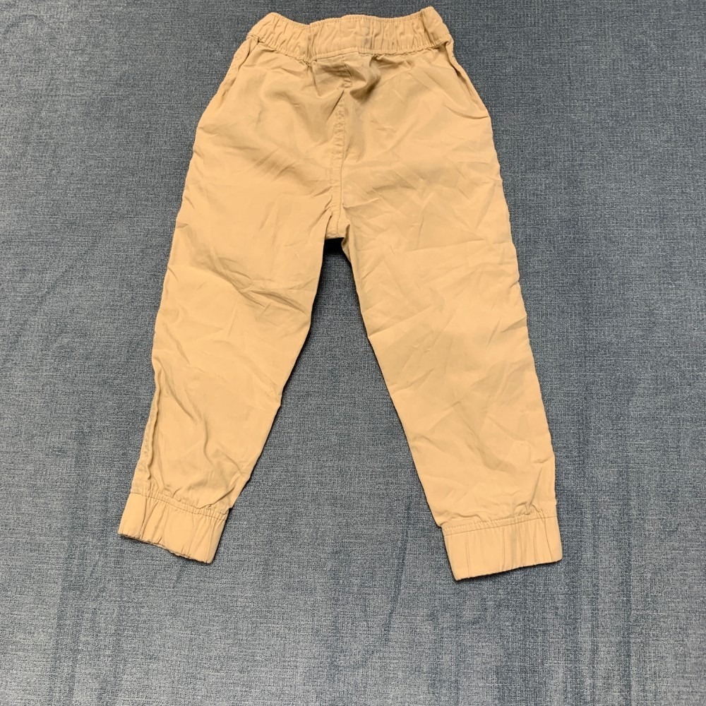 Eddie Bauer Jogger Pants Kids 2T Beige Slash Pockets Drawstring Tapered Leg